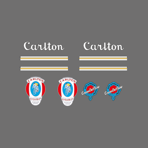 Carlton Cannes CARLTON Style Vintage Cycle Fork Frame Decals