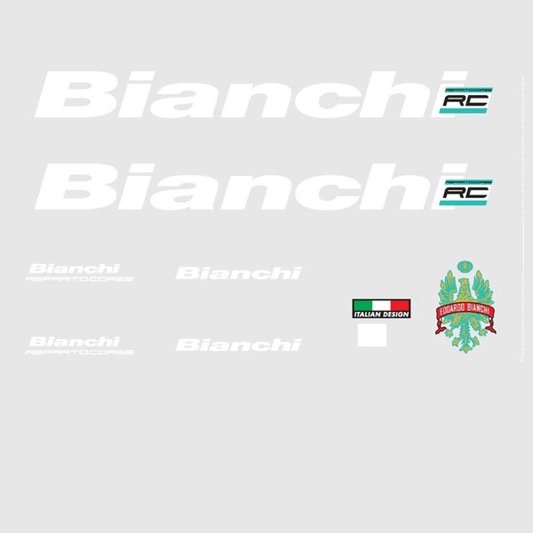 Bianchi Reparto Corse Bicycle Decals - White