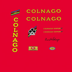 Colnago Super Bicycle Decals - Yellow lettering with Black outline