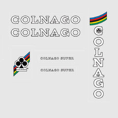 Colnago Super bicycle decals - White with Black outline