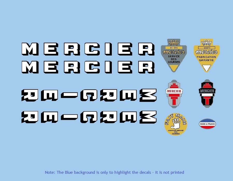 Stickers Décalcomanies MERCIER Pour Vélo - Reproduction