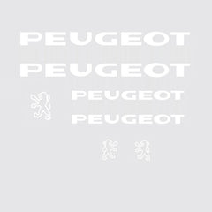 Peugeot Bicycle Decals / Stickers - White