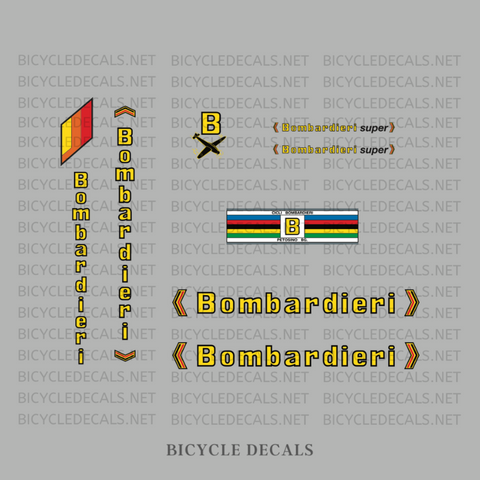 Bombardieri Bicycle Decals / Stickers