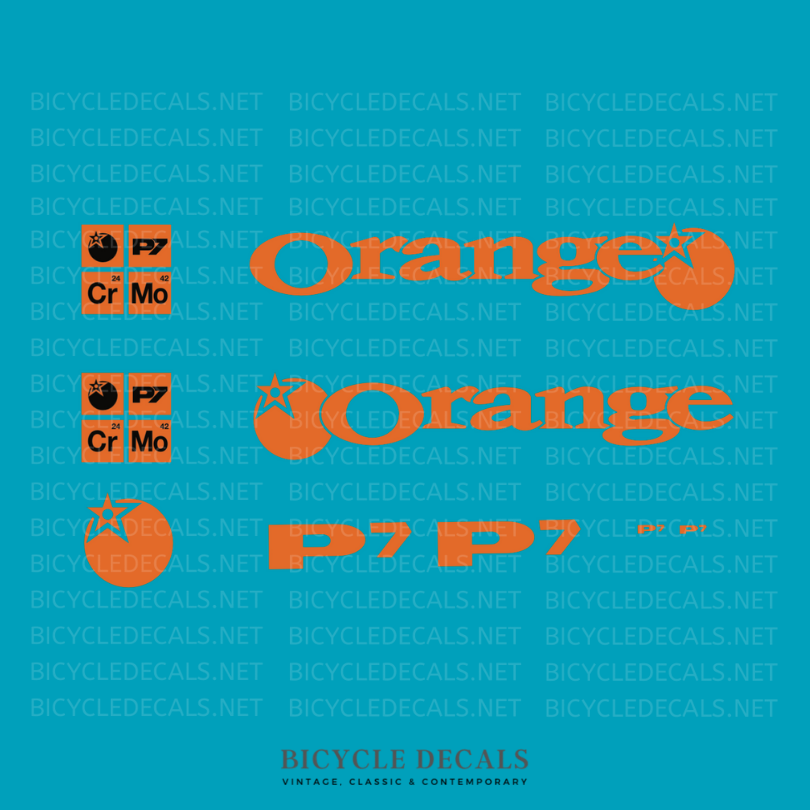 Orange SET 1-Bicycle Decals