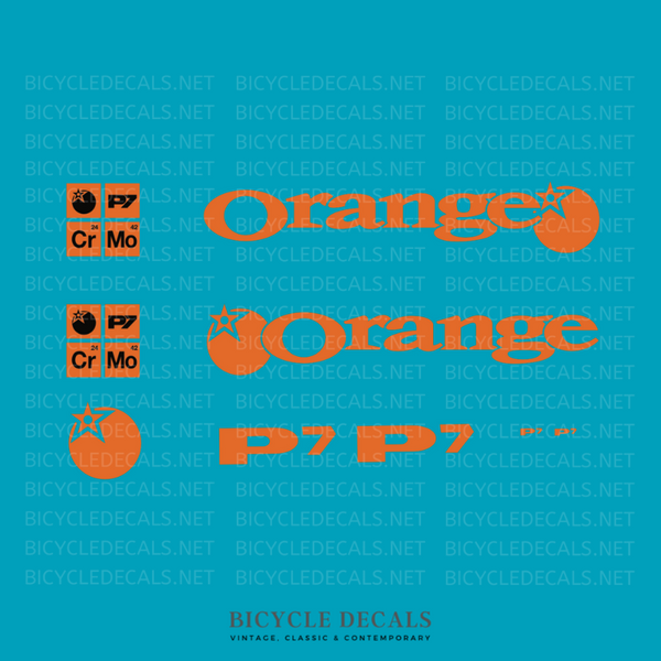 Orange SET 1-Bicycle Decals