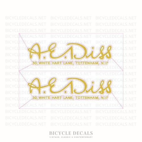 A.E.Diss Bicycle Transfers / Decals / Stickers