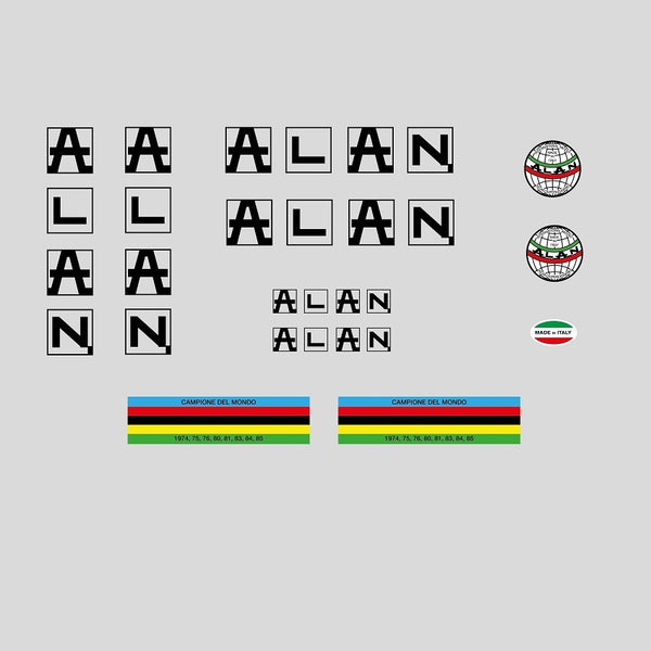 Alan Bicycle Decals / Stickers - Black