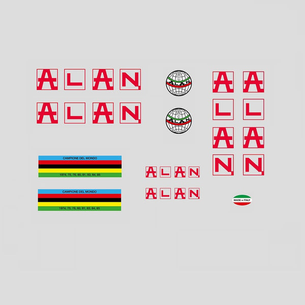 Alan Bicycle Decals / Stickers - Red
