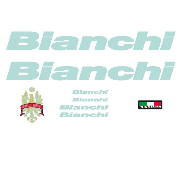 Bianchi bicycle decals - Celeste