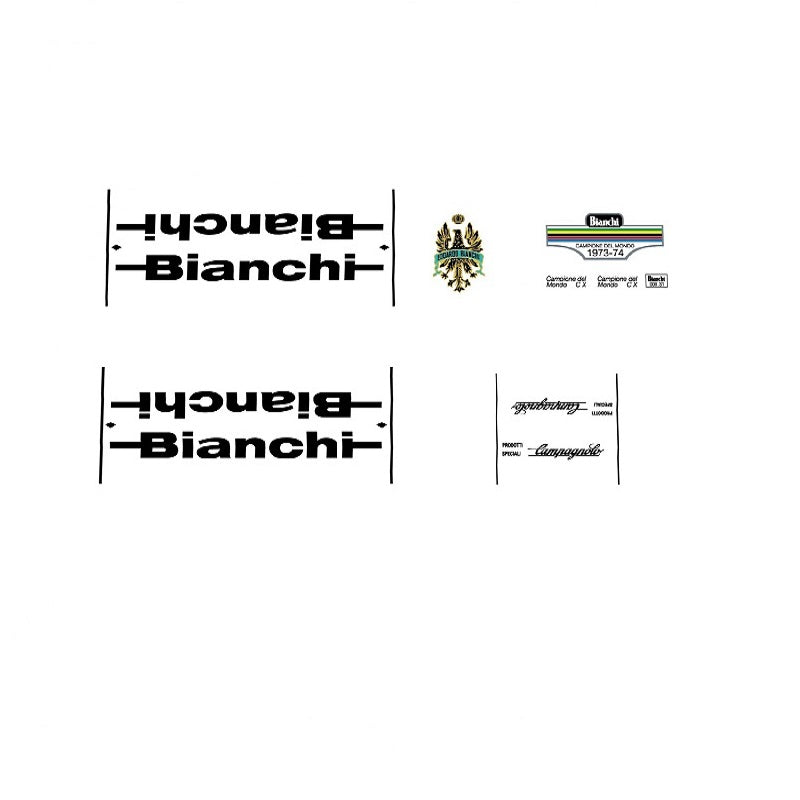 1970s Bianchi Campione del Mondo Bicycle Decals - Black