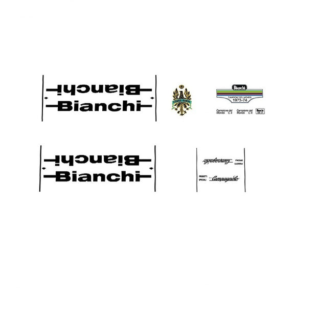 1970s Bianchi Campione del Mondo Bicycle Decals - Black