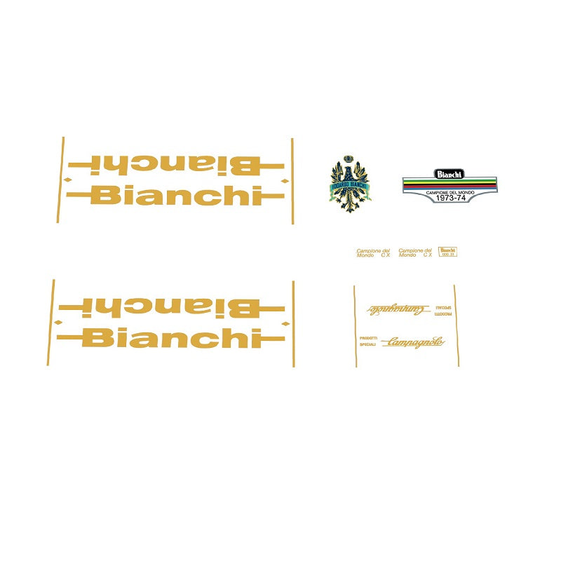 1970s Bianchi Campione del Mondo Bicycle Decals - Gold