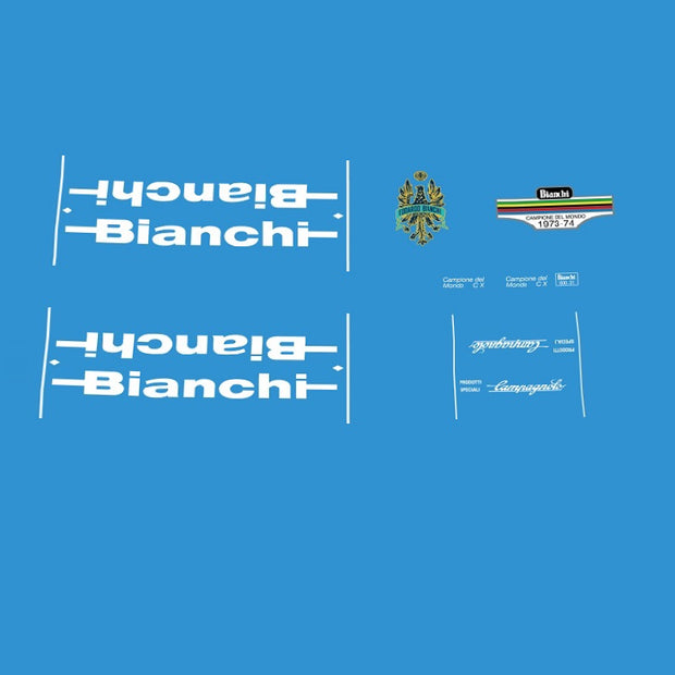 1970s Bianchi  Campione del Mondo Bicycle Decals - White