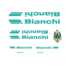 1980s Bianchi bicycle decals - Celeste