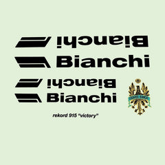 1980s Bianchi Rekord 915 Victory Bicycle Decals - Black