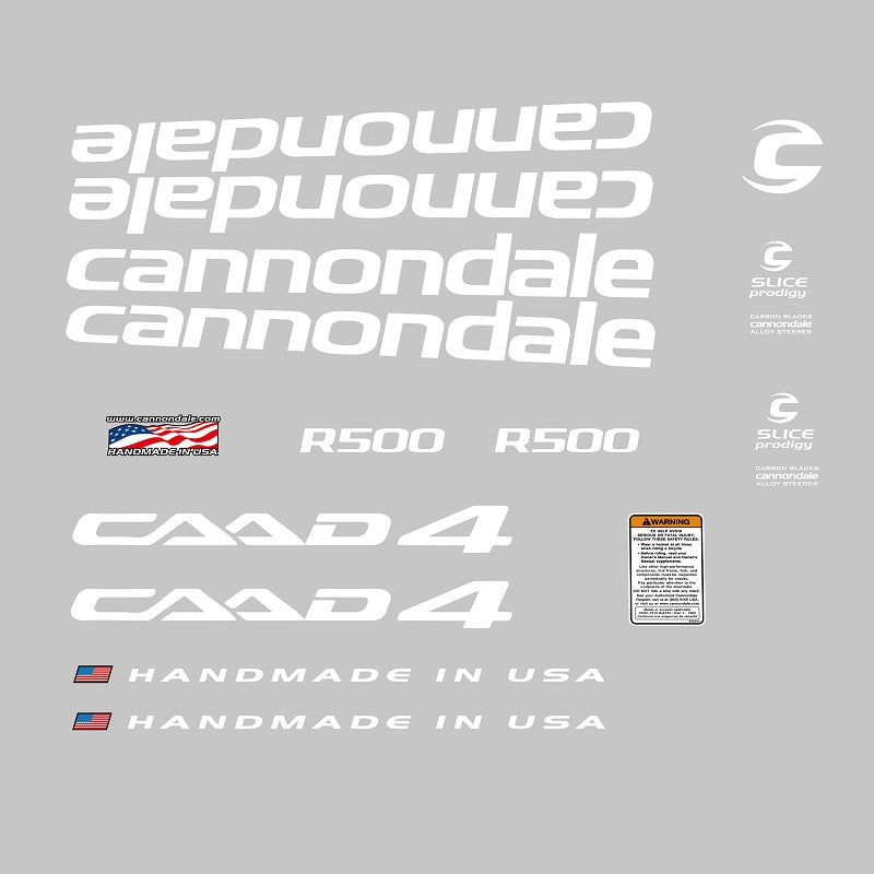 Cannondale R500 CAAD4 Bicycle Decals