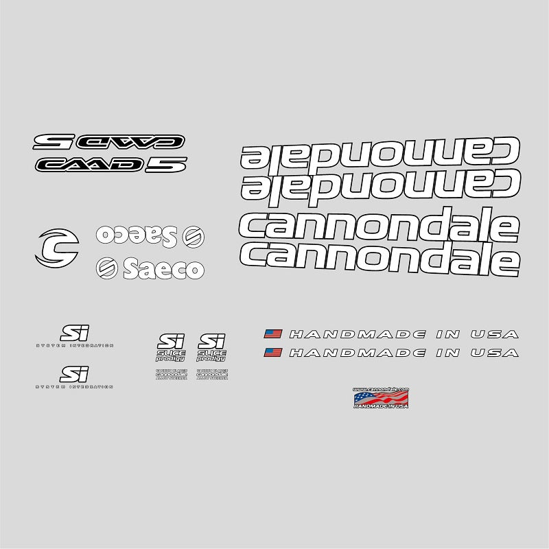 Cannondale CAAD5 Saeco bicycle decals- white