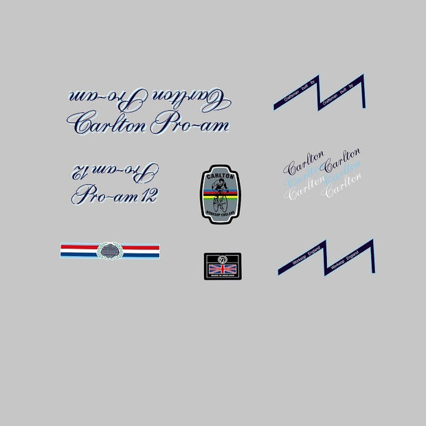 Carlton Pro Am 12 Bicycle Decals
