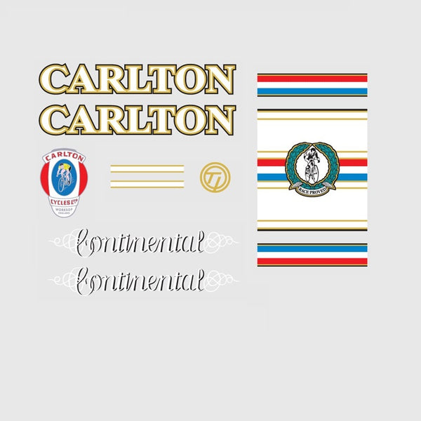 Carlton Continental Bicycle Decals