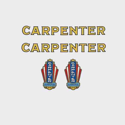 Carpenter Bicycle Transfers / Decals