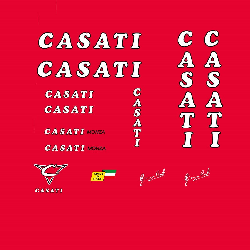 Casati Monza Bicycle Decals - White/Black