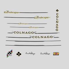 Colnago Arabesque Decals - Black with Yellow Outline