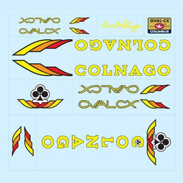 Colnago Oval CX Bicycle Decals - Yellow with Black Outline
