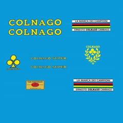 Colnago Super bicycle decals - early 1970s - Yellow lettering with Black outline