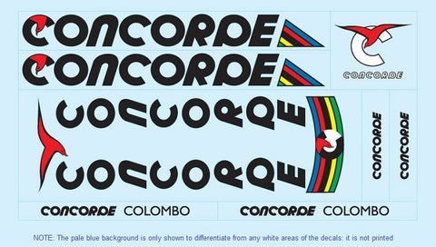 Concorde Bicycle Decals / Stickers
