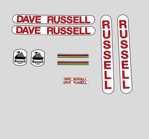 Dave Russell Bicycle Transfers / Decals / Stickers