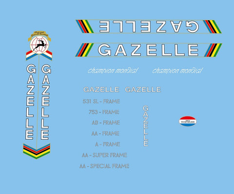 Gazelle Bicycle Decals / Stickers