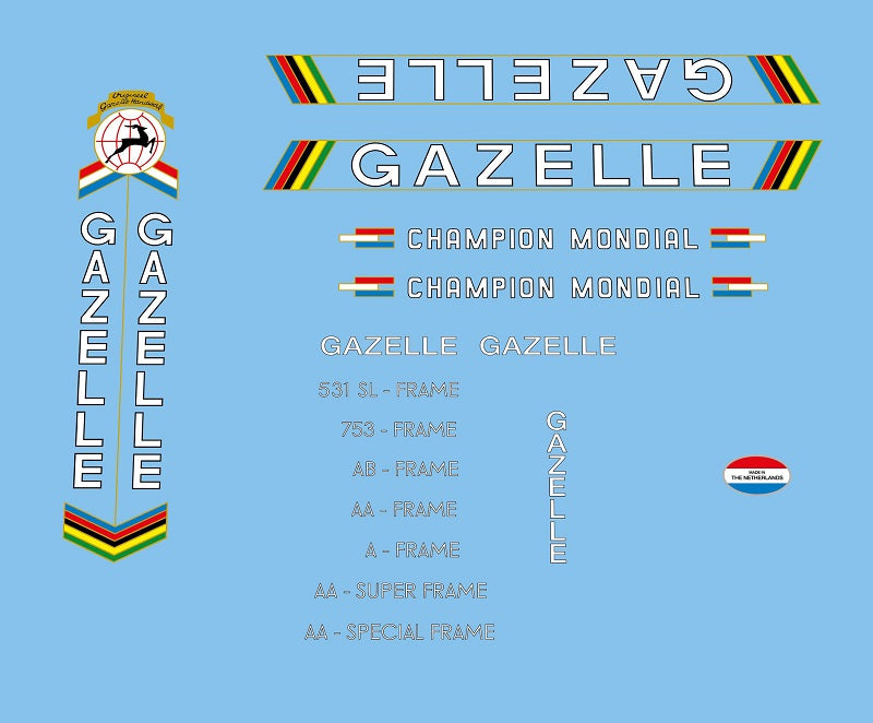 Gazelle Set 2-Bicycle Decals