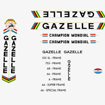 Gazelle Set 22-Bicycle Decals