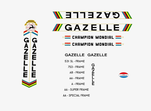 Gazelle Set 22-Bicycle Decals