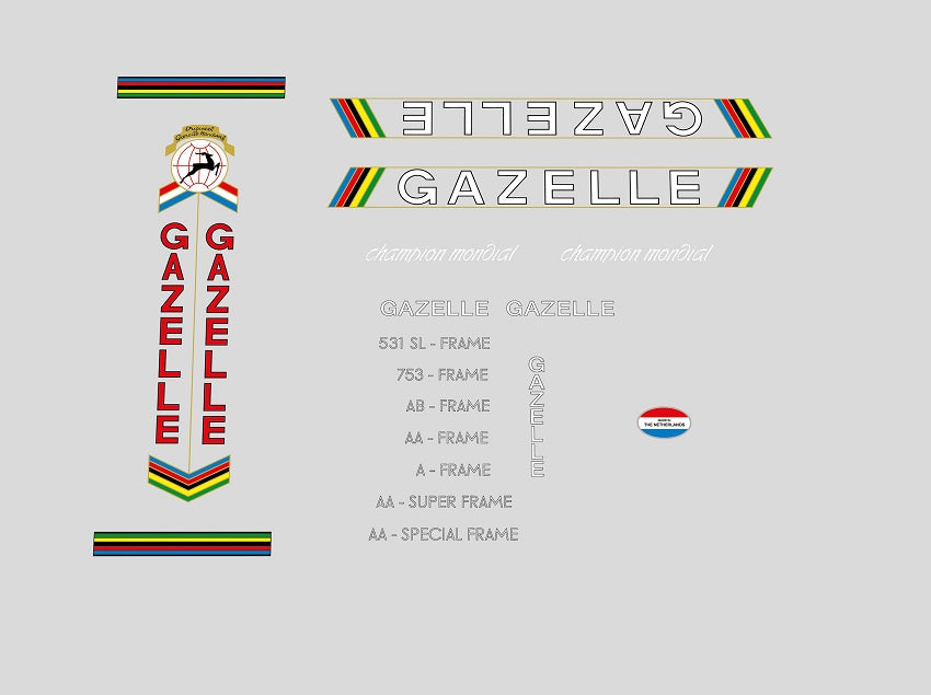Gazelle Set 4-Bicycle Decals