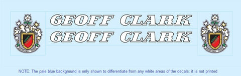 Geoff Clark Bicycle Transfers / Decals