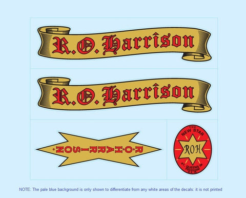 R O Harrison Bicycle Transfers / Decals