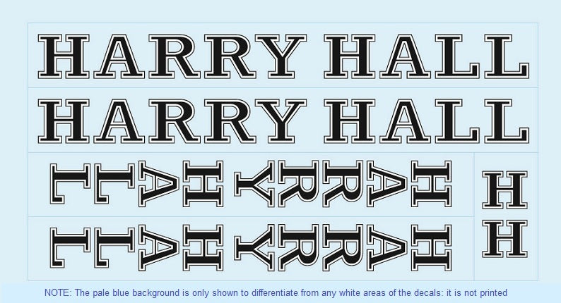 Harry Hall SET 1-Bicycle Decals