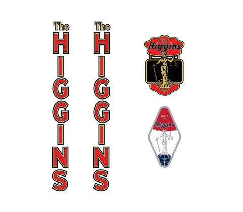 Higgins Bicycle Transfers  / Decals