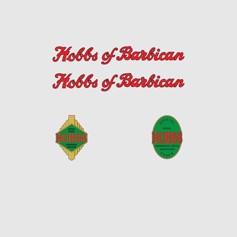 Hobbs Bicycle Transfers / Decals