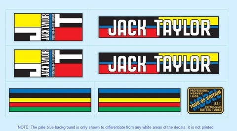 Jack Taylor Bicycle Transfers / Decals / Stickers