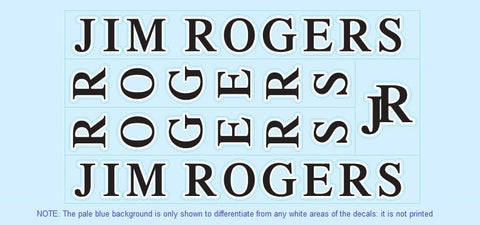 Jim Rogers Bicycle Transfers / Decals