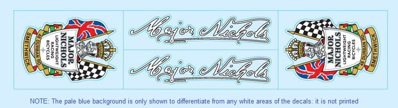 Major Nichols Set-Bicycle Decals