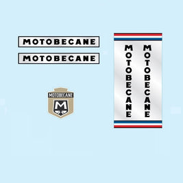 1970s Motobecane Bicycle Decals / Stickers - Chrome