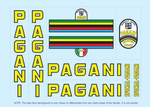 Pagani Bicycle Decals / Stickers