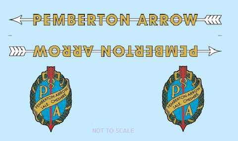 Pemberton Arrow Bicycle Transfers / Decals / Stickers