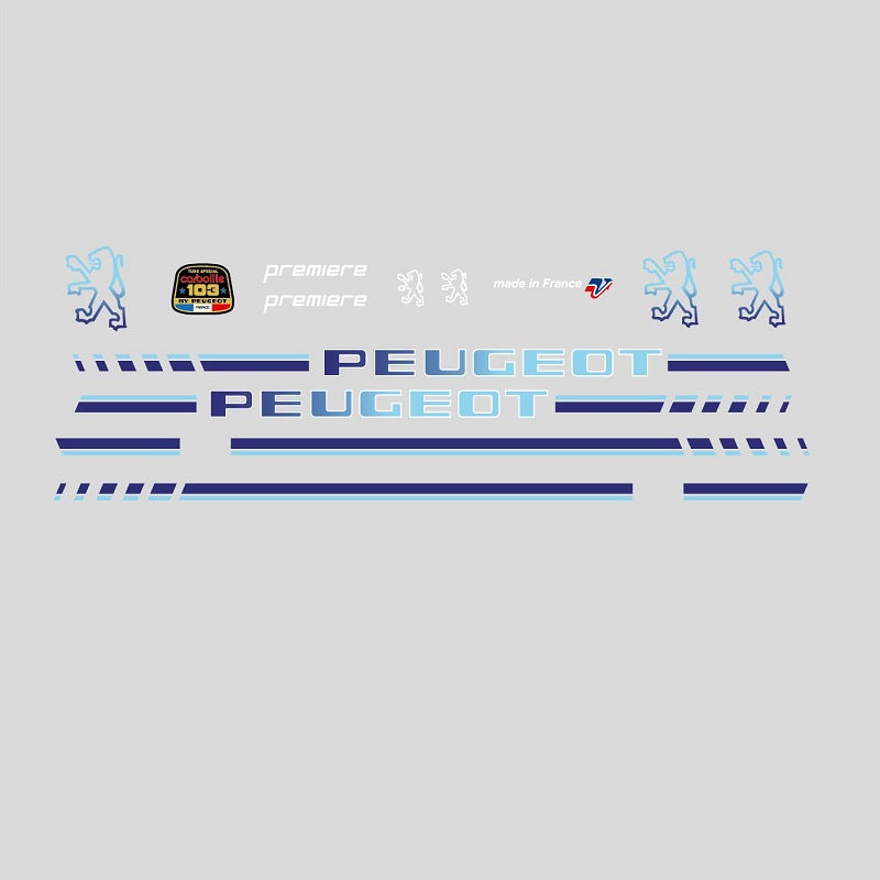 Peugeot Set 23-Bicycle Decals - Blue - Mid 1980s