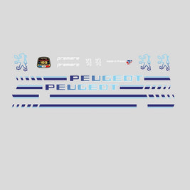 Peugeot Set 23-Bicycle Decals - Blue - Mid 1980s
