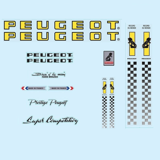 Peugeot PX10 PY10 Bicycle Decals - Yellow