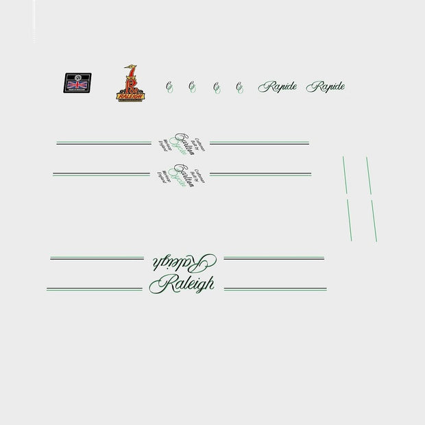 Raleigh Rapide by Carlton Bicycle Decals / Stickers